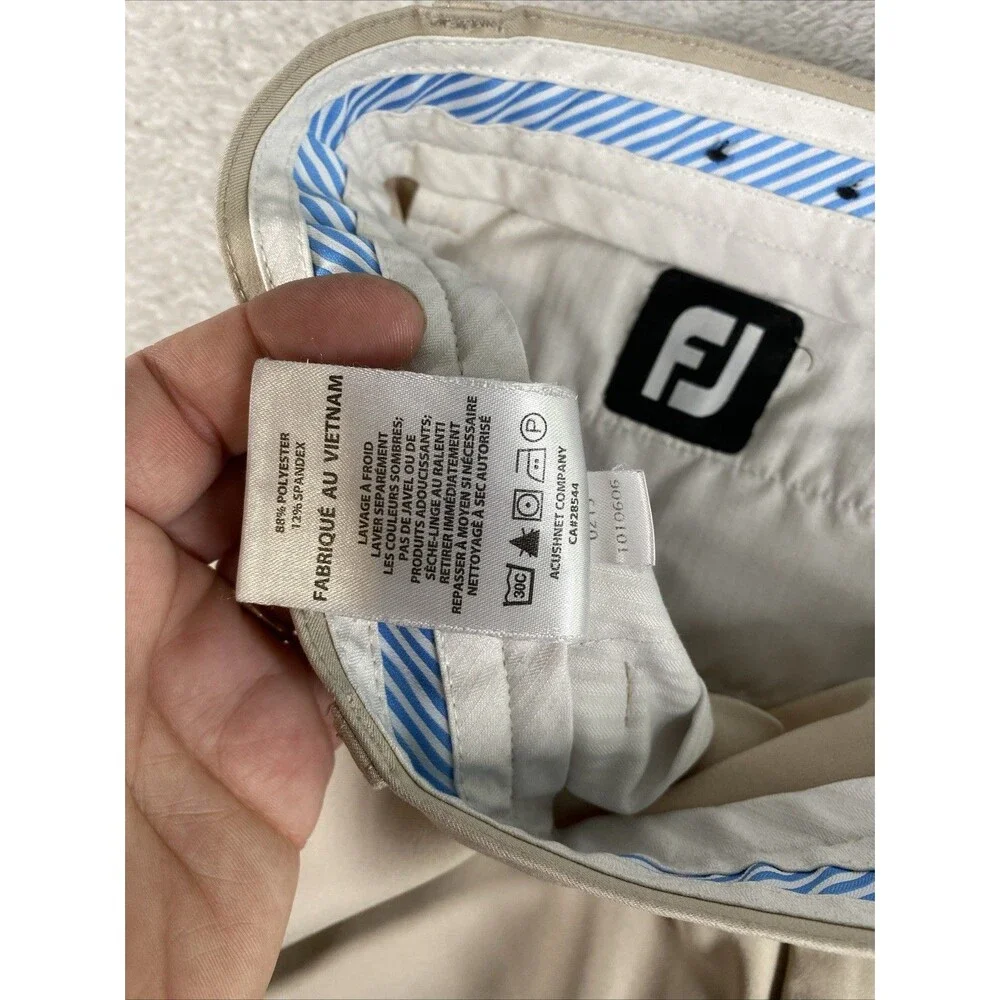 FootJoy Golf Pants Performance Stretch Beige Athletic Fit Men’s 34x30